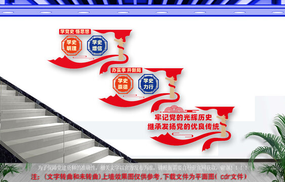 党史学习楼梯文化墙