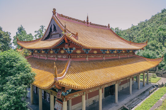 湖南长沙古麓山寺佛寺寺庙建筑