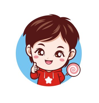 卡通可爱小男孩头像矢量图