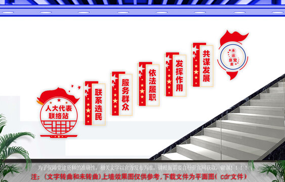 人大代表联络站楼梯文化墙