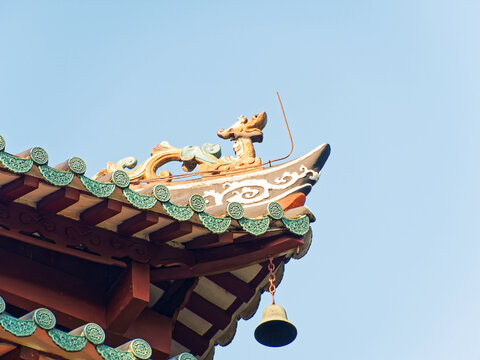五仙古观特写与绿植