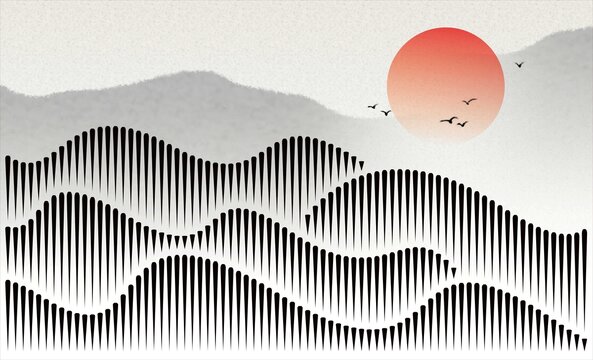 线条山水