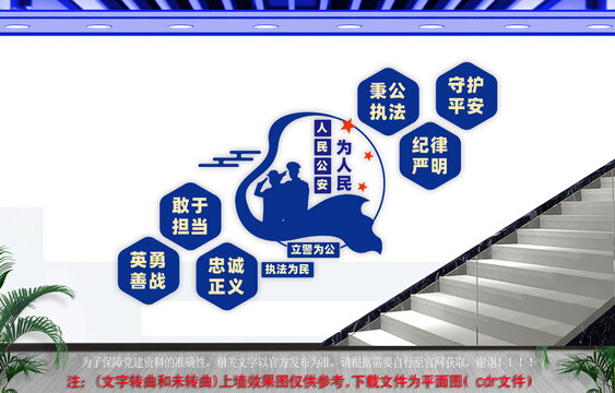 人民公安为人民楼梯文化墙