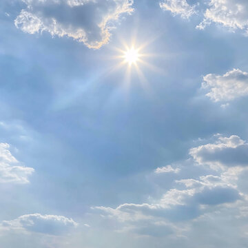 蓝天白云天空太阳
