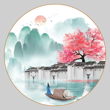 水墨江南插画