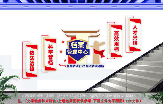 档案管理中心楼梯文化墙