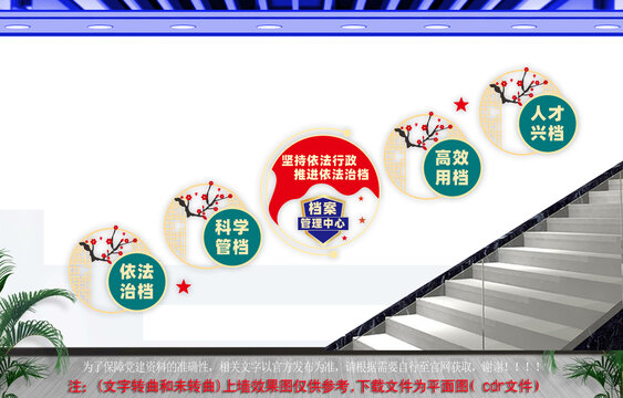 档案管理中心楼梯文化墙