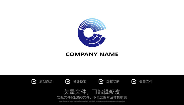 LOGO标志字母C科技商标设计