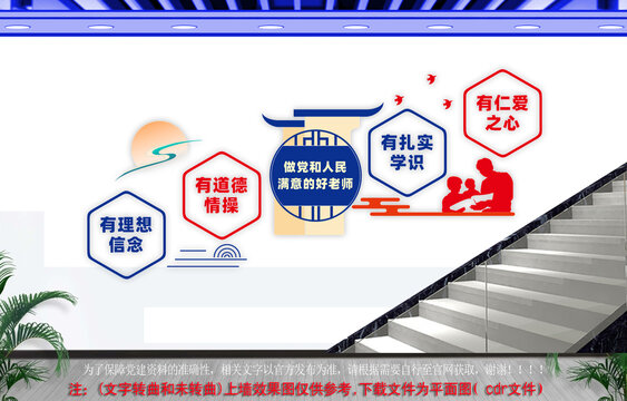 校园党建楼梯文化墙