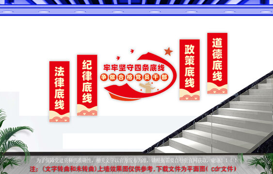 四条底线楼梯文化墙