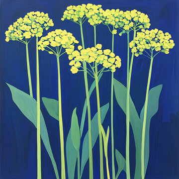 蓝雪花挂画