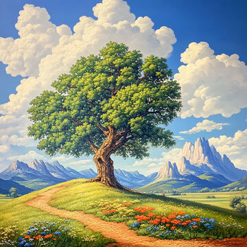 大树风景画
