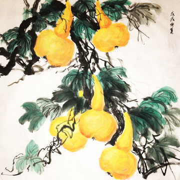 中国画写意葫芦