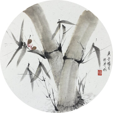 写意竹子水墨画