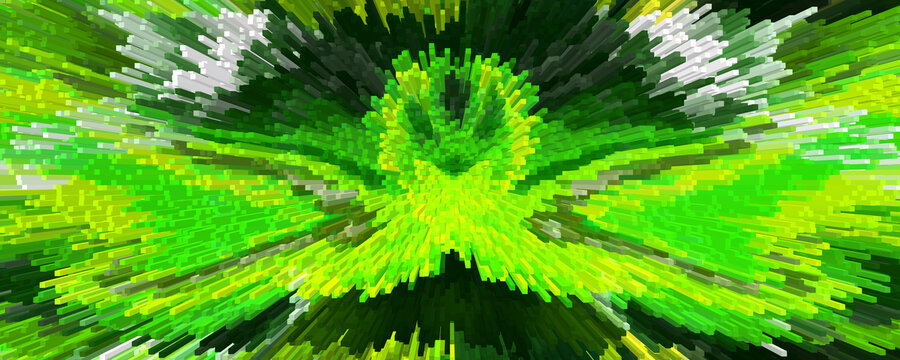 绿色幻彩抽象画