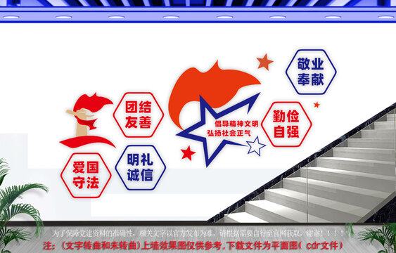 精神文明建设楼梯文化墙