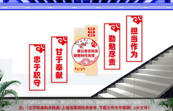 公务员楼梯文化墙