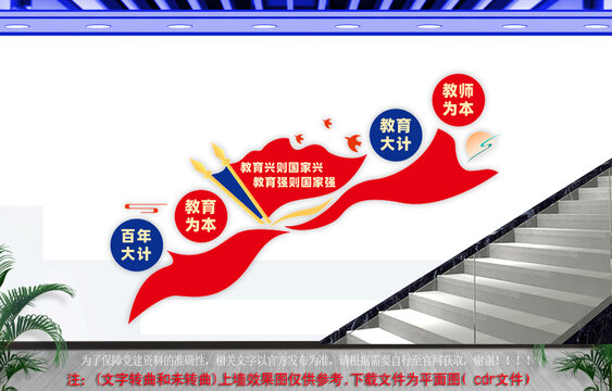 教育兴则国家兴楼梯文化墙