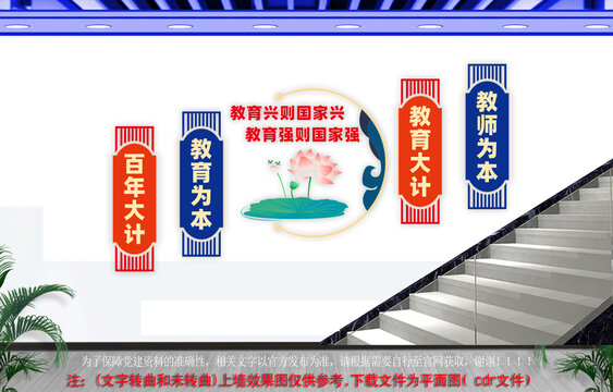 教育兴则国家兴楼梯文化墙
