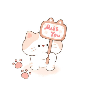 可爱卡通Q版猫咪印花动物插画