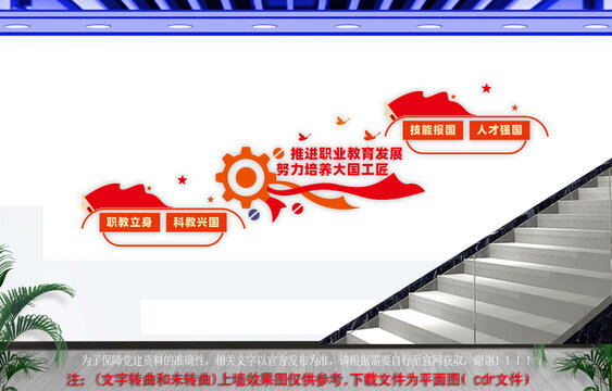 职业教育职校楼梯文化墙