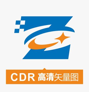 蓝色科技字母ZC标识LOGO矢量图