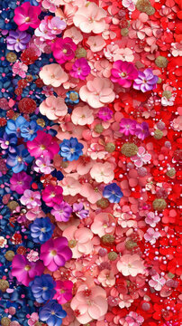 粉蓝花朵背景图