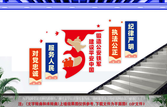 警察楼梯文化墙