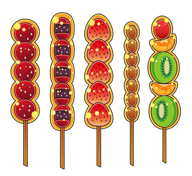 可爱美味冰糖葫芦插画