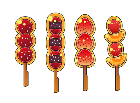 可爱美味冰糖葫芦插画