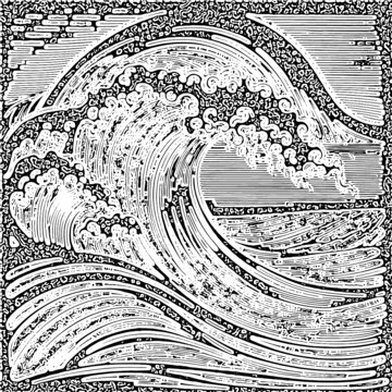 矢量波浪杂点肌理纹