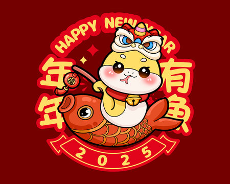 蛇年卡通贴纸卡通蛇窗花