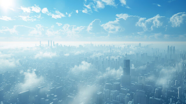 未来城市全景俯瞰图