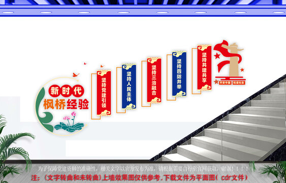新时代枫桥经验楼梯文化墙