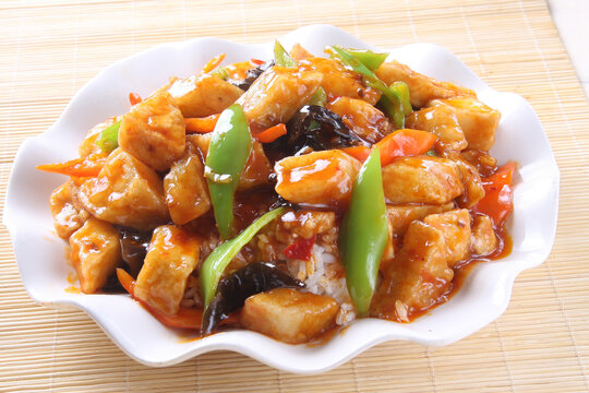 鱼香茄子盖浇饭