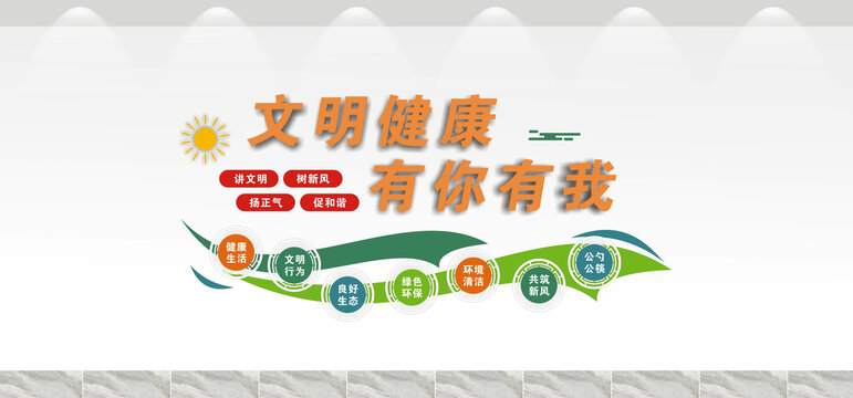 文明健康文化墙