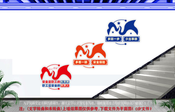 安全生产教育宣传标语楼梯文化墙