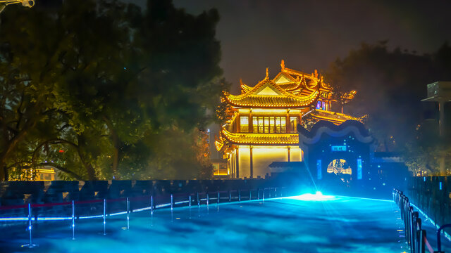 天心阁城楼夜景