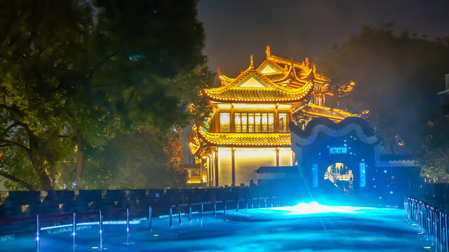 天心阁城楼夜景