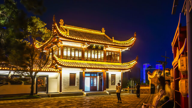 天心阁城楼夜景