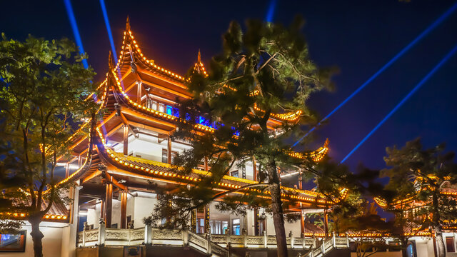 天心阁城楼夜景