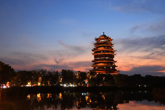 黄河楼夜景