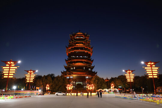 滨州黄河楼夜景