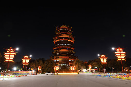 滨州黄河楼夜景