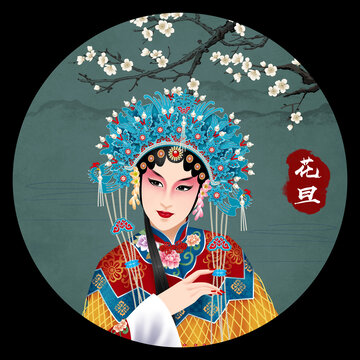 京剧花旦人物无框画