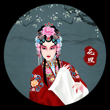 京剧花旦人物无框画