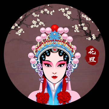 京剧花旦人物无框画