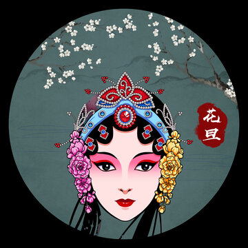 京剧花旦人物无框画