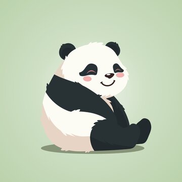 可爱熊猫印花