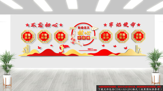 中式社会主义核心价值观文化墙